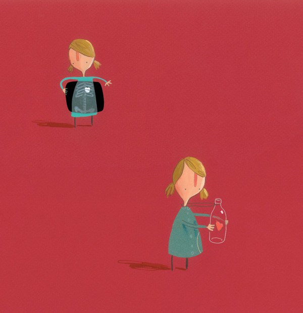 Art by Oliver Jeffers from The Heart and the Bottle